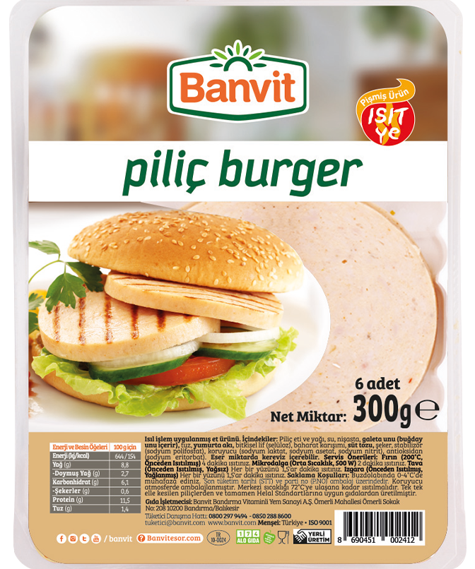 Banvit Piliç Burger 300 g