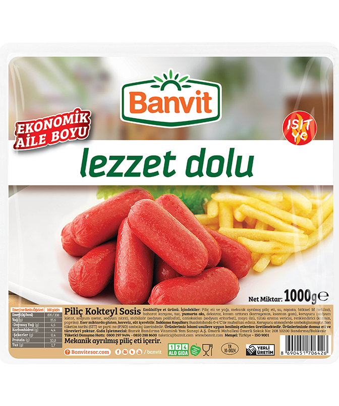 Banvit Piliç Kokteyl Sosis 1000 g