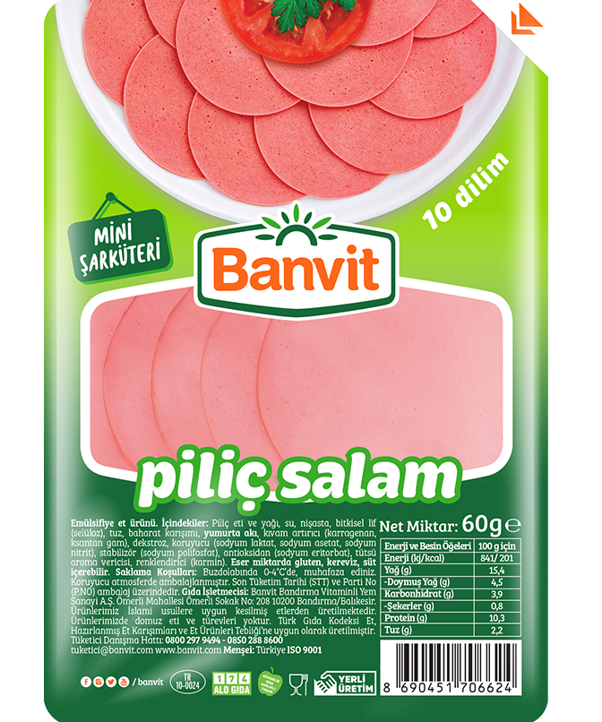 Banvit Dilimli Piliç Salam 60 g