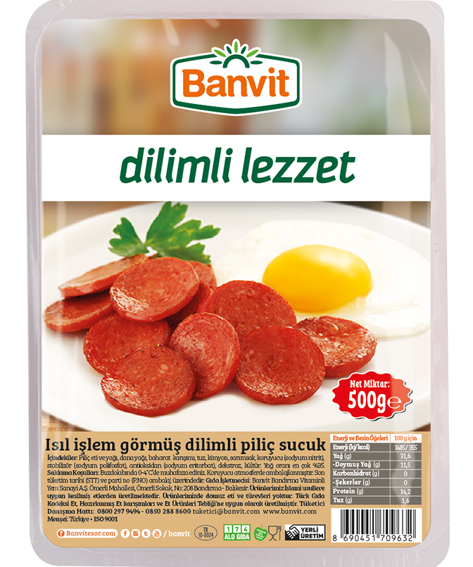 Banvit Dilim Piliç Sucuk 500 g