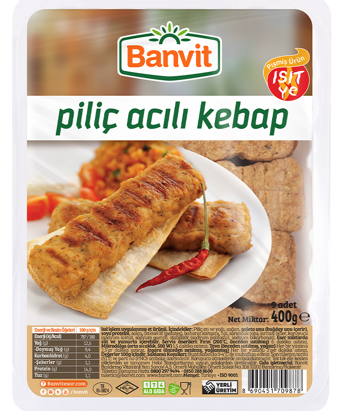 Banvit Piliç Acılı Kebap 400 g