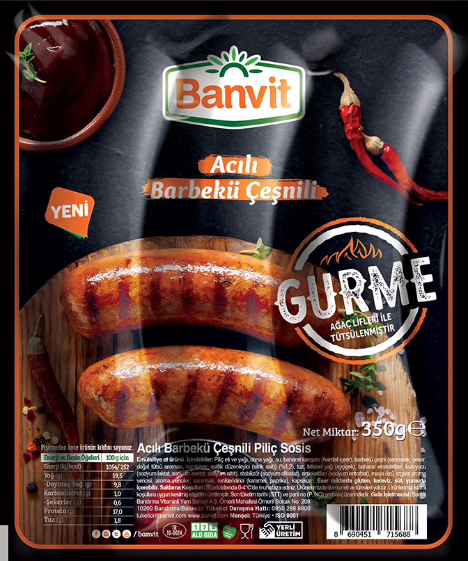 Banvit Acılı Barbekü Çeşnili Piliç Sosis