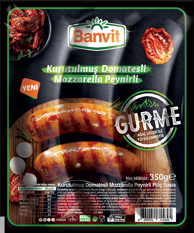 Banvit Kurutulmuş Domatesli Mozzarella Peynirli Piliç Sosis